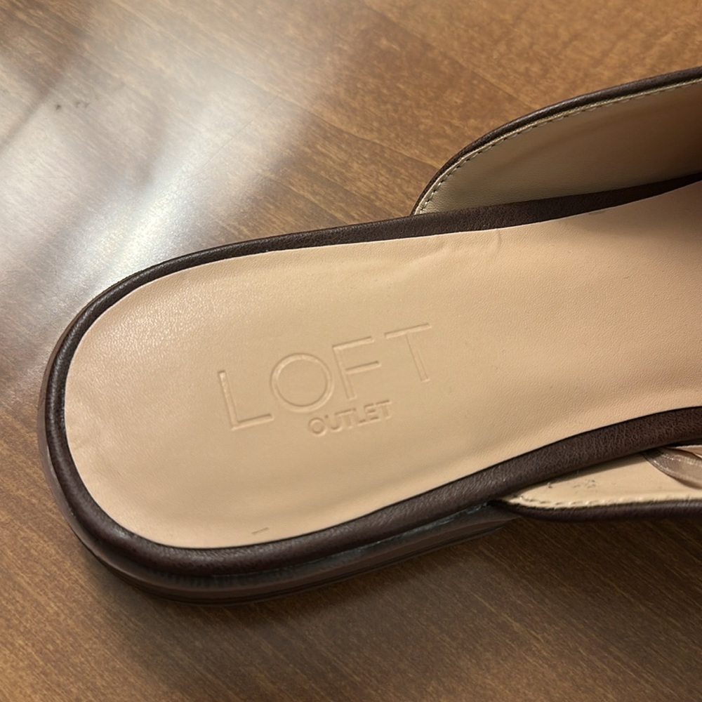 LOFT Outlet Slide On Tassel Mules Brown Size 8 - Picture 4 of 8